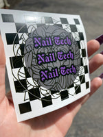 Nail Tech (Dark Purple) Circle Sticker